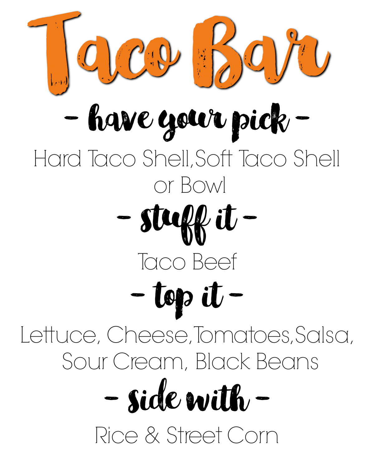 Free Printable Walking Taco Sign