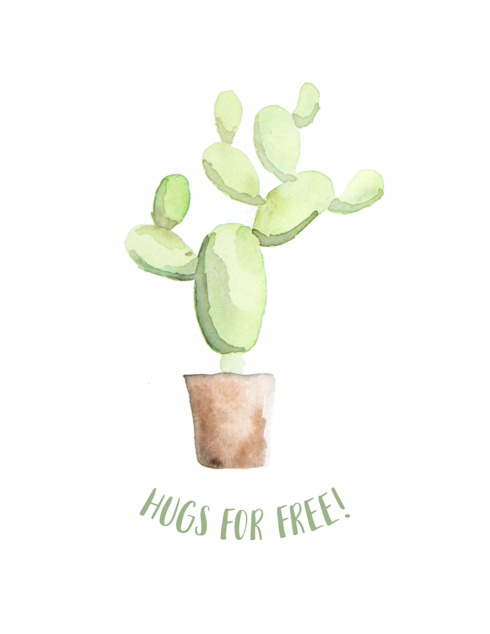 Hugs For Free Cactus Wall Art Printable Sustain My Craft Habit