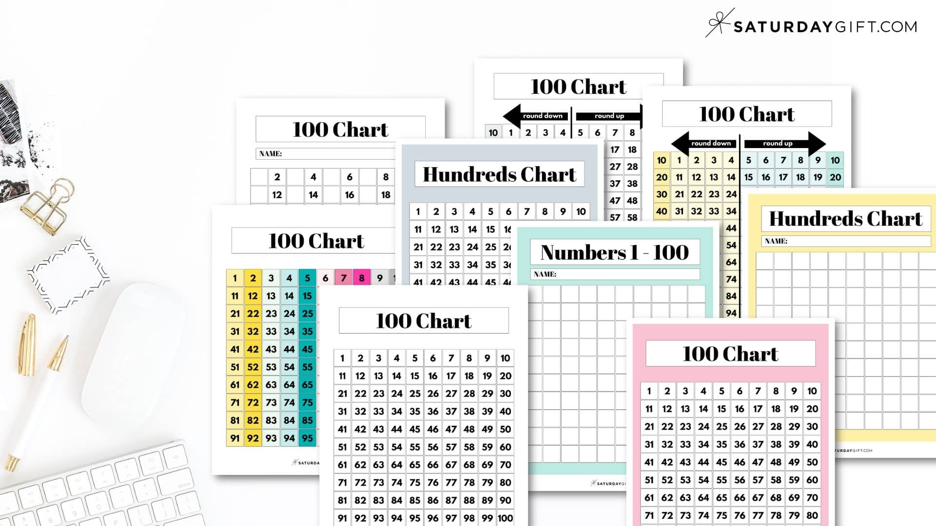Hundreds Chart Printable 19 Free Numbers 1 To 100 Worksheets SaturdayGift