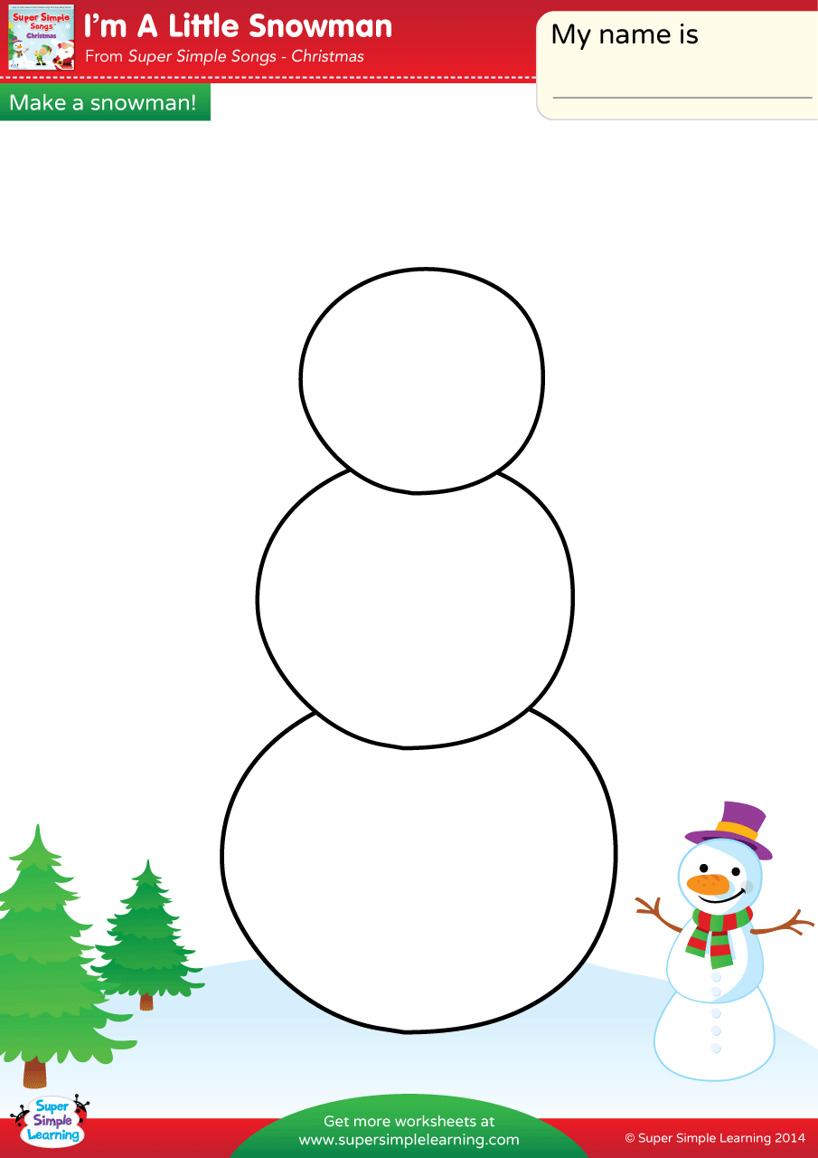 Free Printable Snowman Parts Worksheet