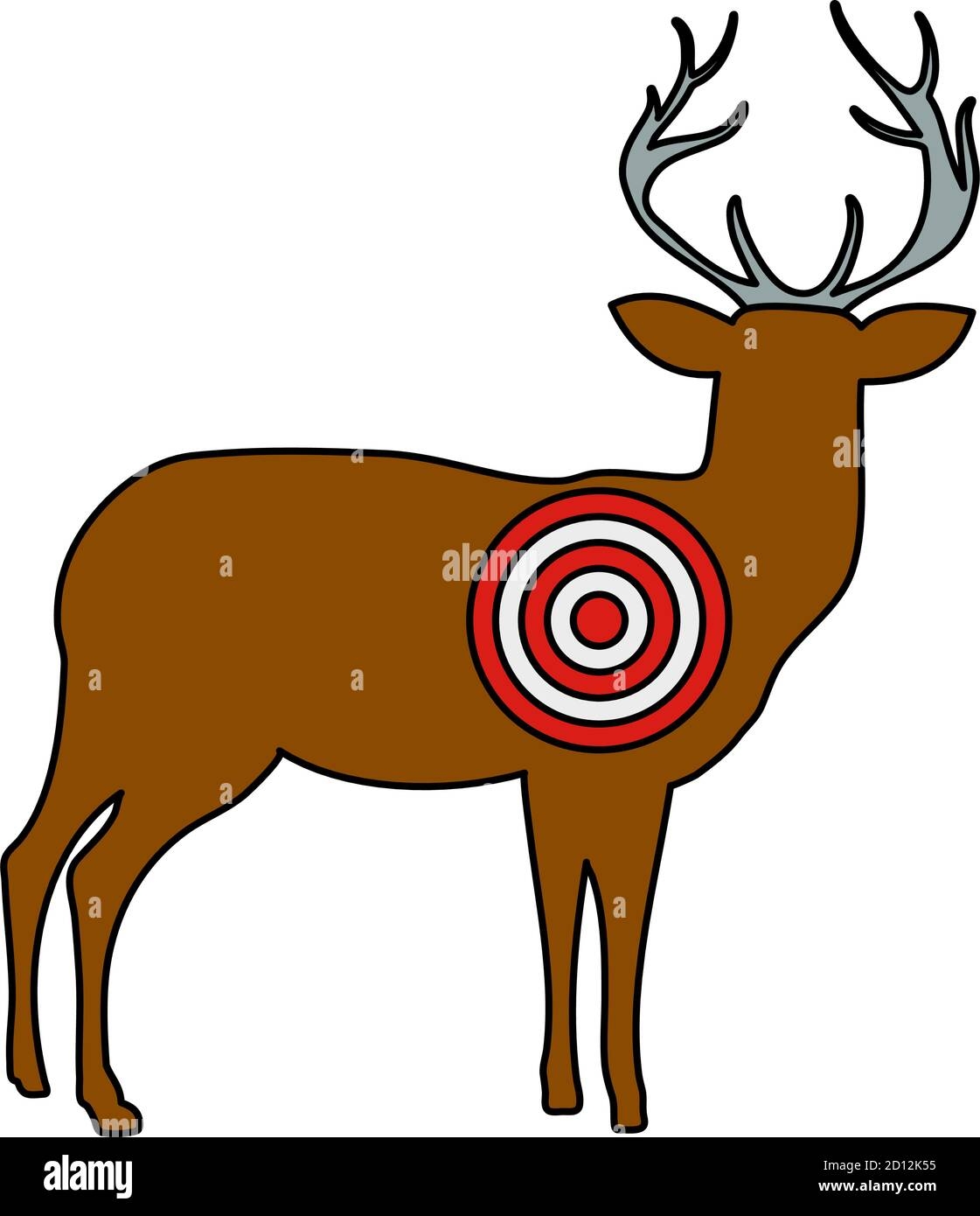 Icon Of Deer Silhouette With Target Editable Outline With Color Fill Design Vector Illustration Stock Vector Image Art Alamy