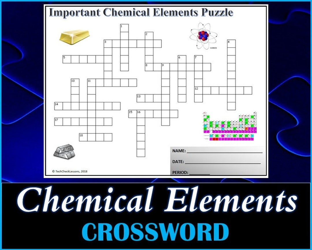 Free Printable Element Crossword Puzzle