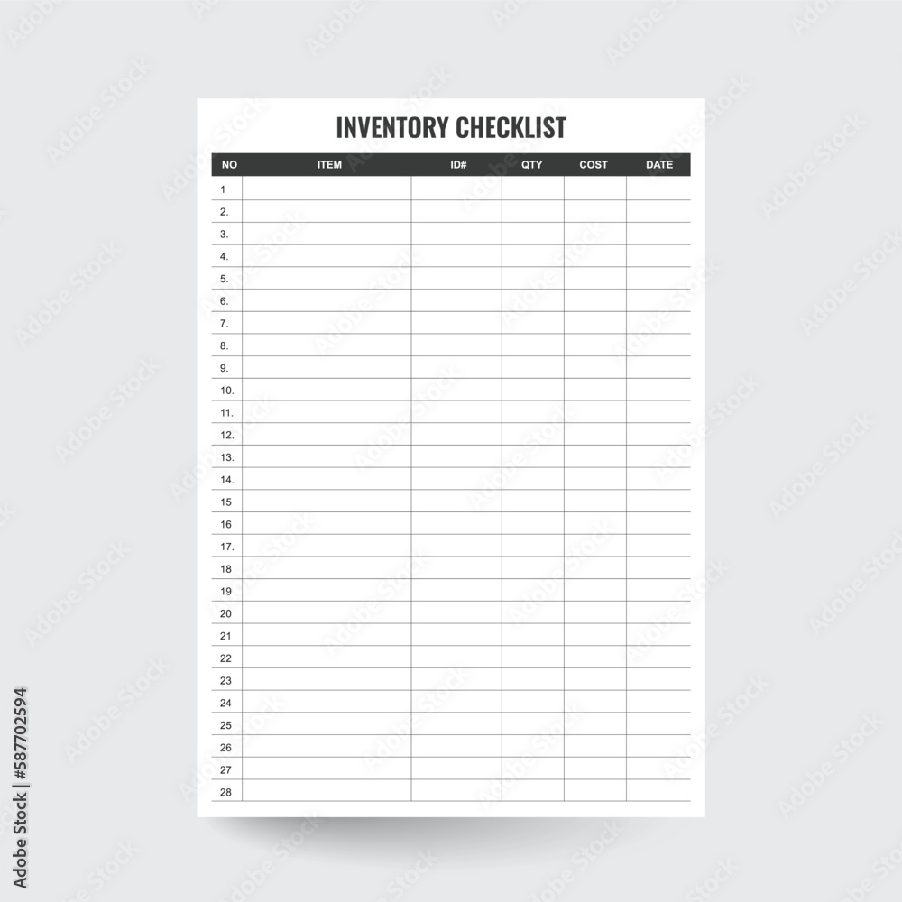 Free Printable Inventory Sheets Pdf