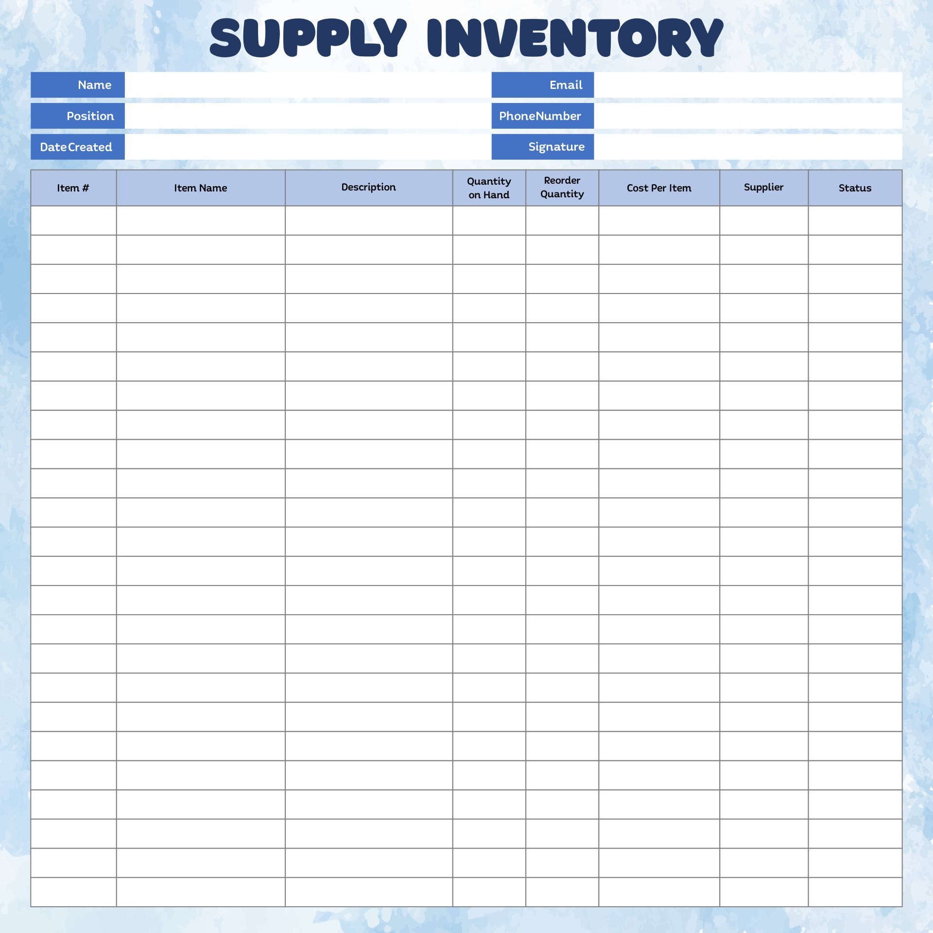 Inventory Worksheets 10 Free PDF Printables Printablee