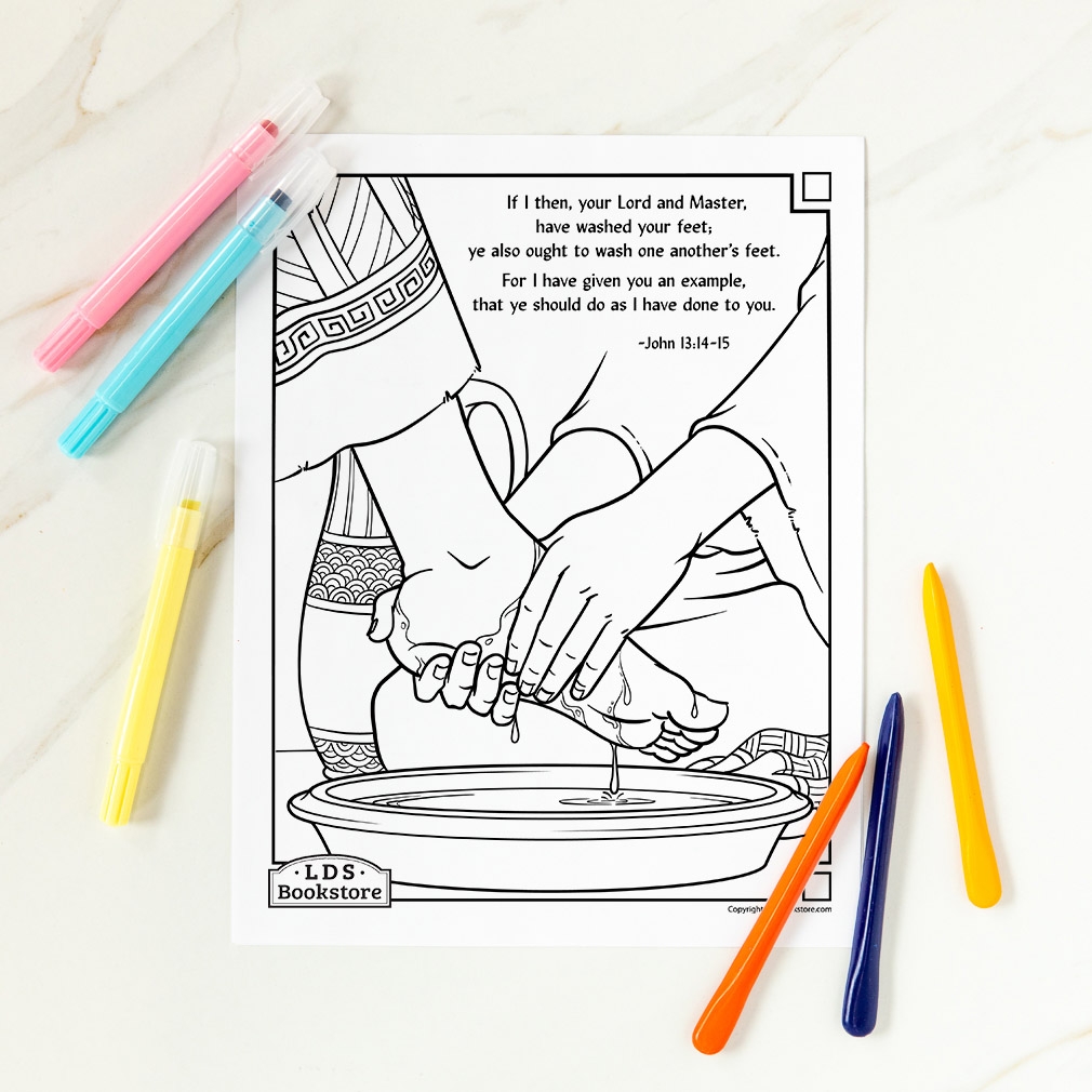 Jesus Washes His Disciples Feet Coloring Page Printable