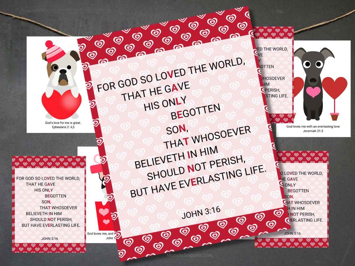 John 3 16 Valentines Printable Christian Valentine Cards For Kids