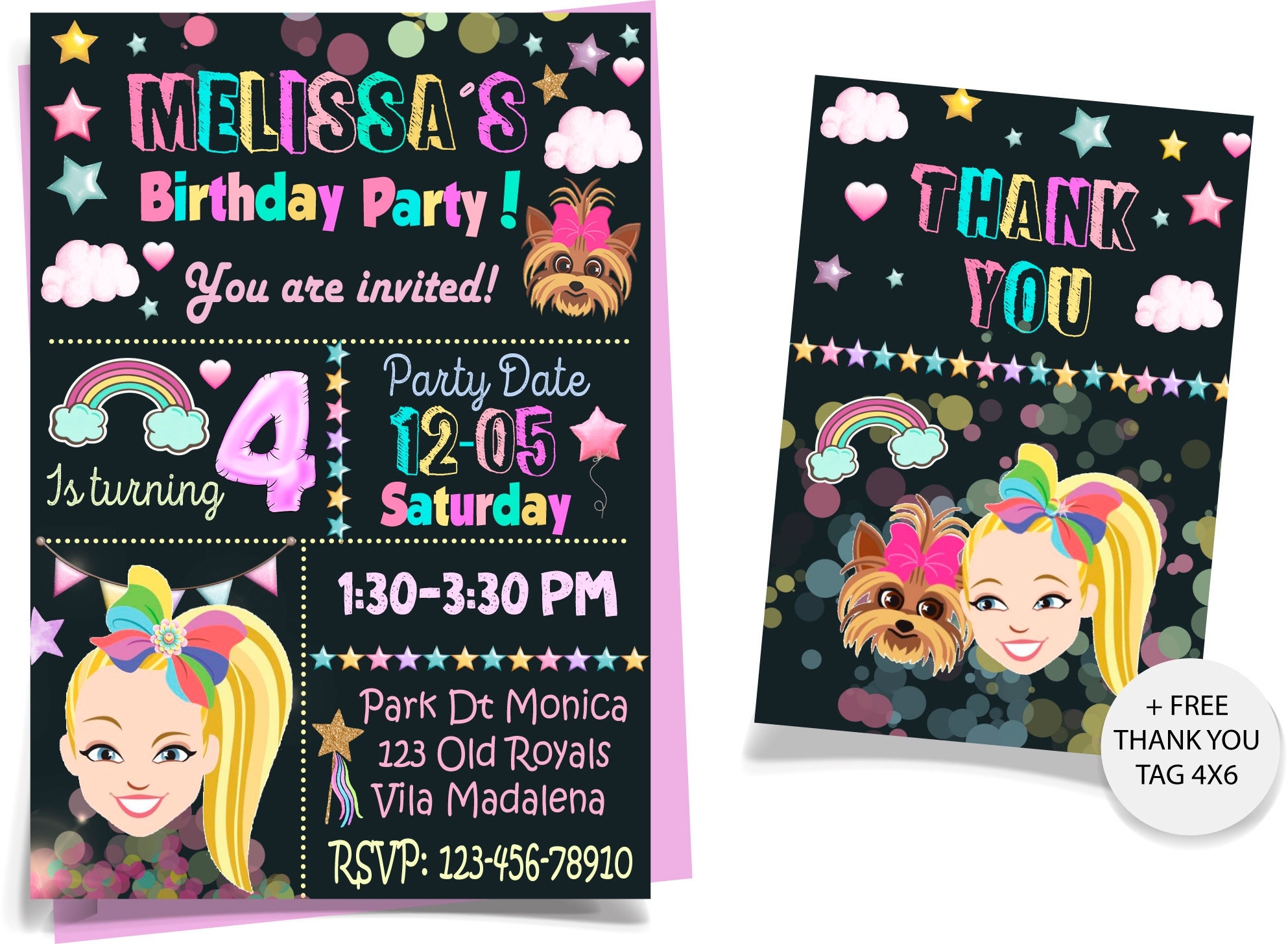 Jojo Siwa Invitations Jojo Siwa Birthday Invitations Jojo Siwa Party Invitations Jojo Siwa Party Invitations Jojo Siwa Chalkboard Etsy