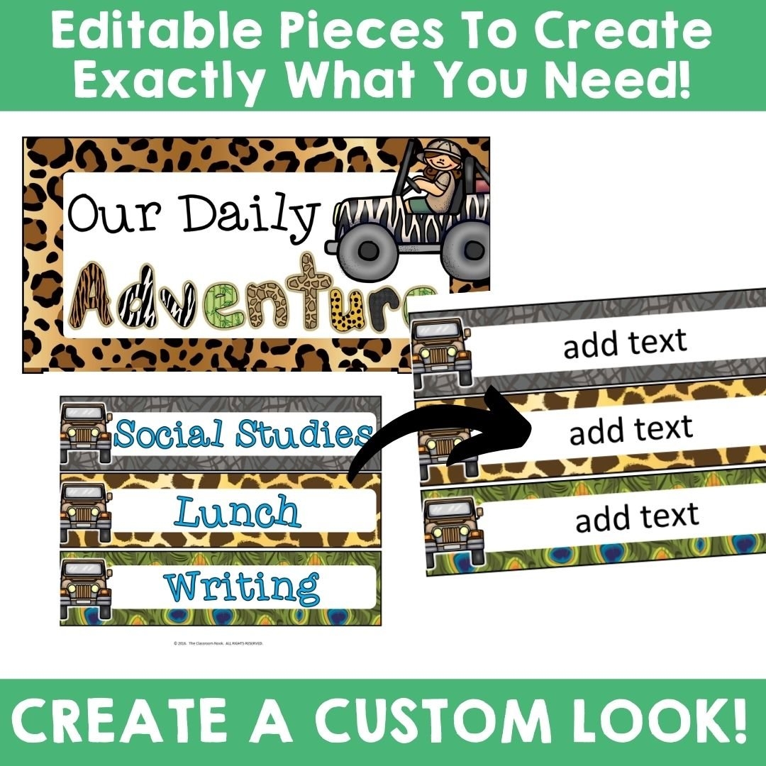 Free Jungle Themed Classroom Printables