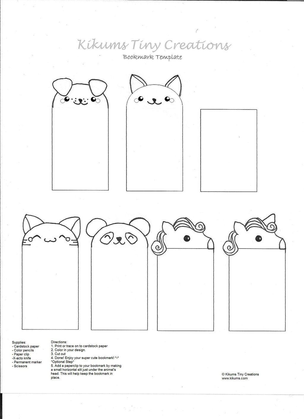 Kawaii Bookmark Free Template By Kikums On DeviantArt