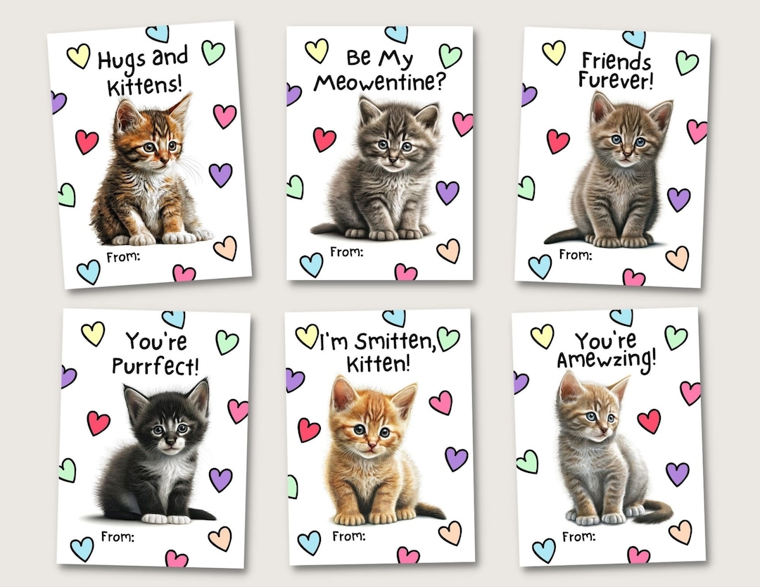 Free Printable Valentines With Cats
