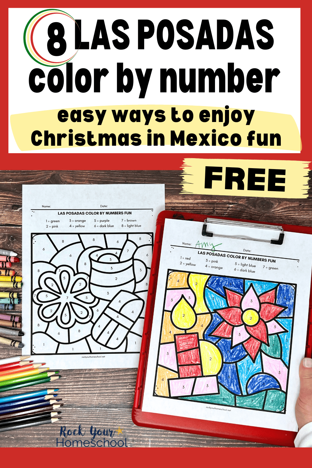 Las Posadas Color By Number For Christmas In Mexico 8 Free 