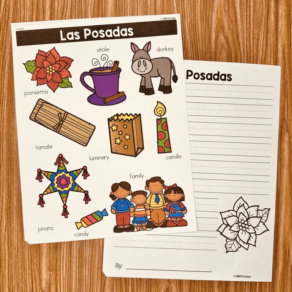 Las Posadas Vocabulary Printables Word Wall Cards Simply Kinder Plus