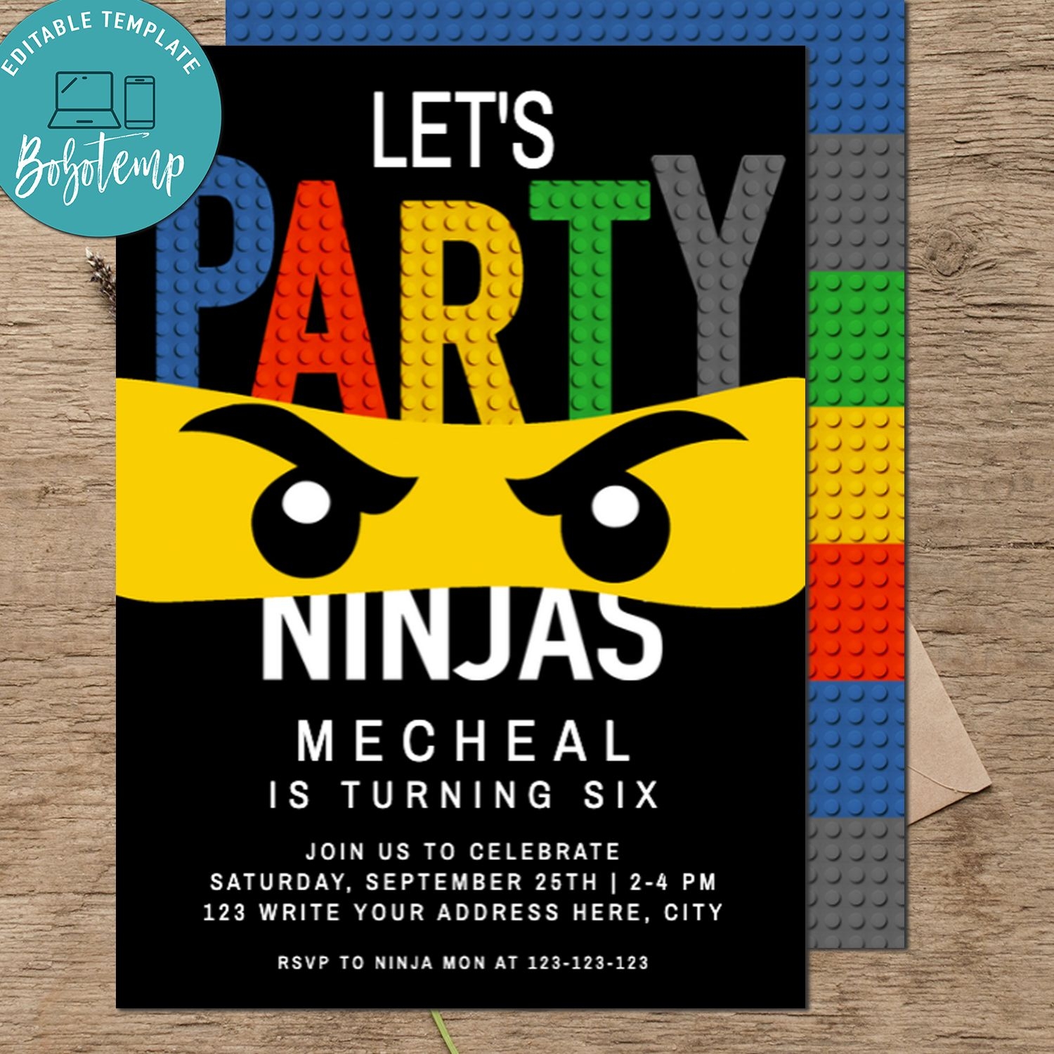 Lego Ninjago Birthday Invitations Printable Ninja Birthday Bobotemp