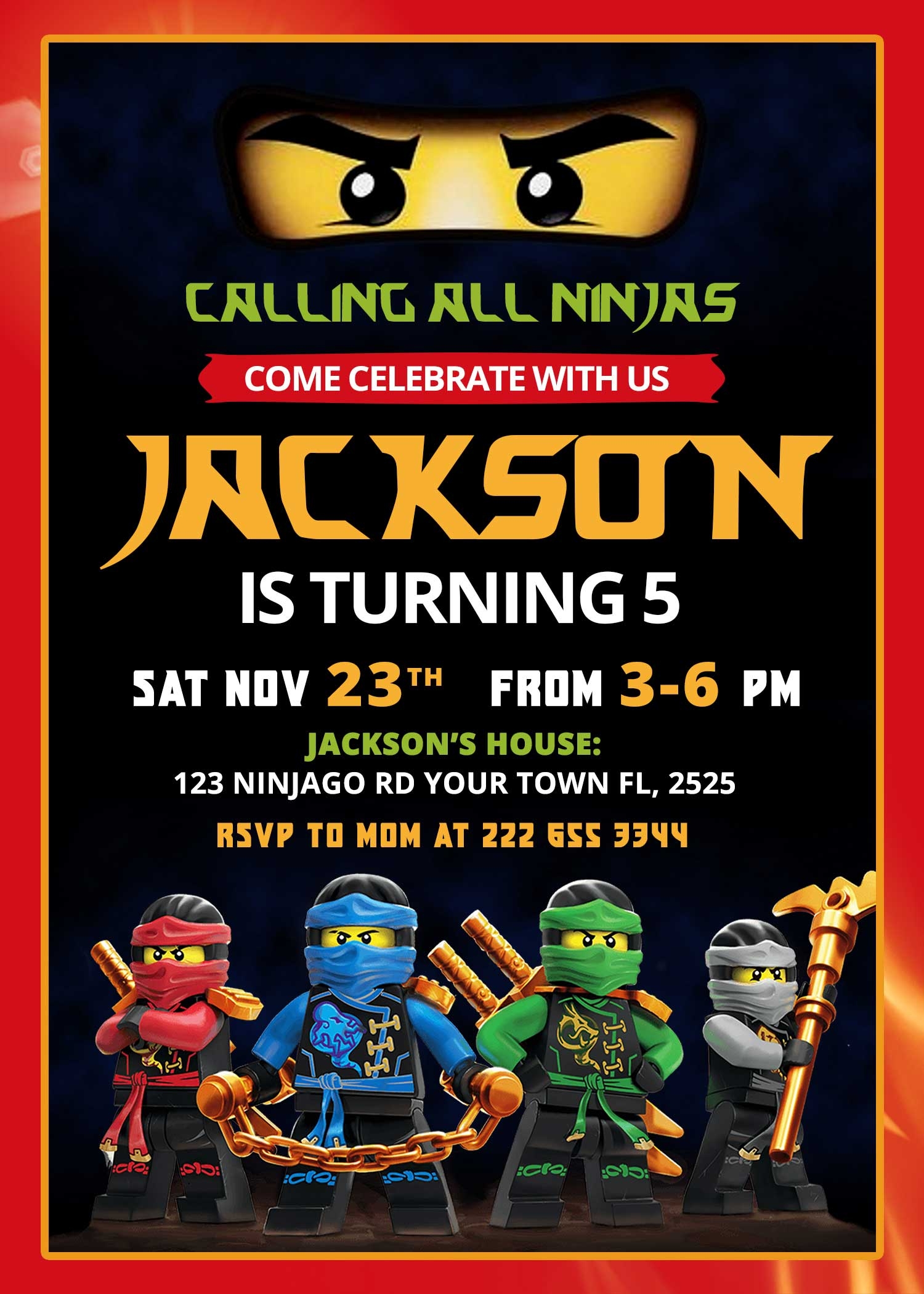 Lego Ninjago Birthday Party Invitation Template Free Clip Art Worksheets Library