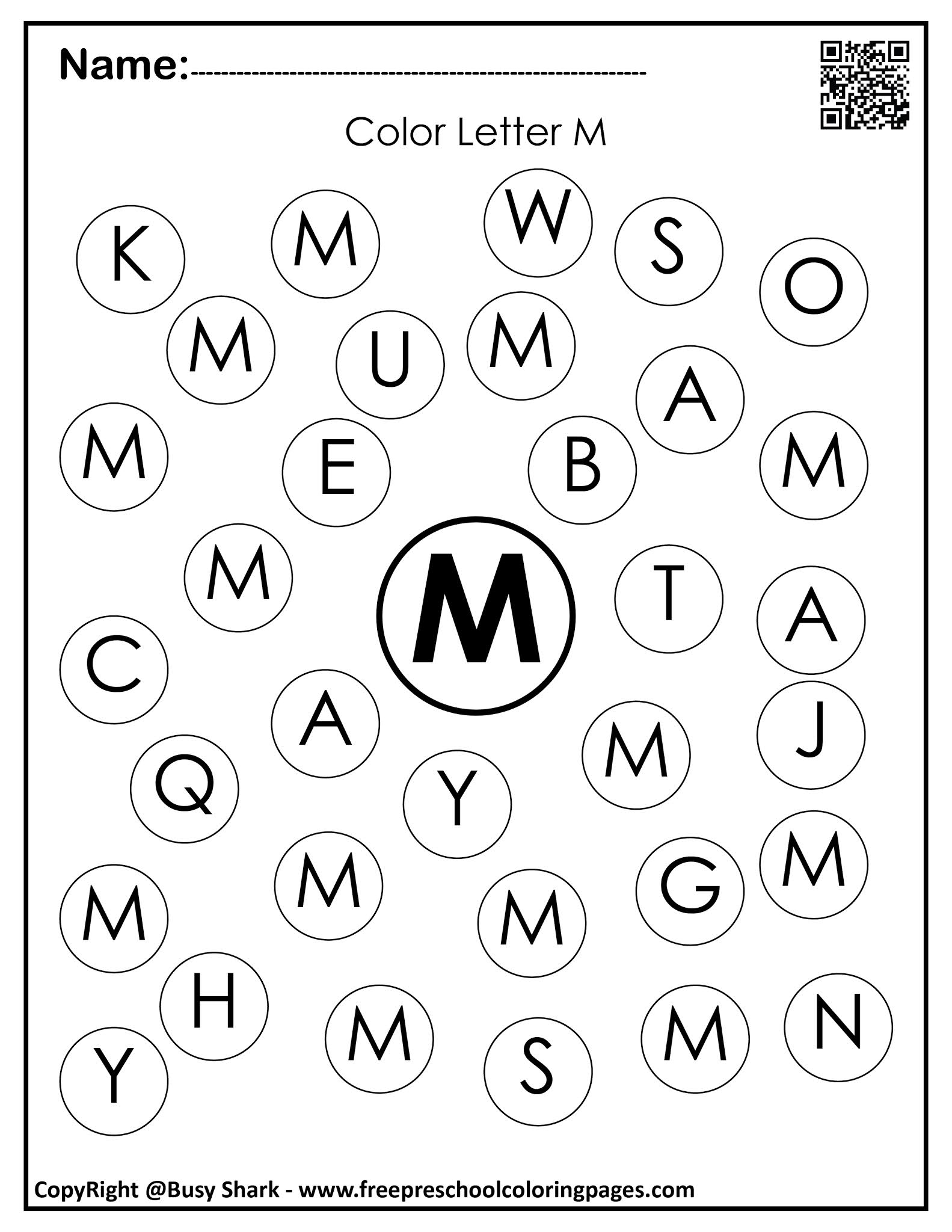 Letter M 10 Free Dot Markers Coloring Pages 