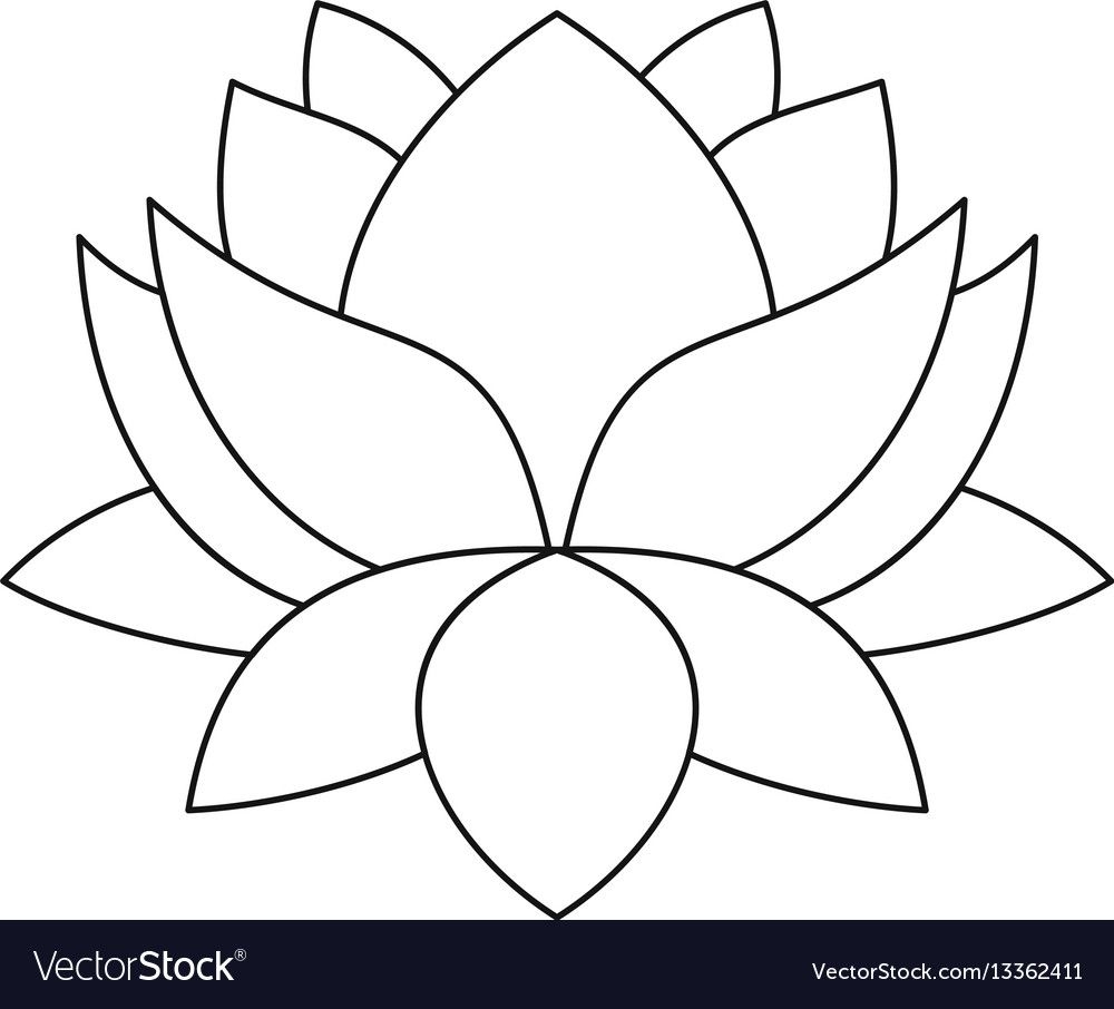 Lotus Flower Icon Outline Style Vector Image On VectorStock