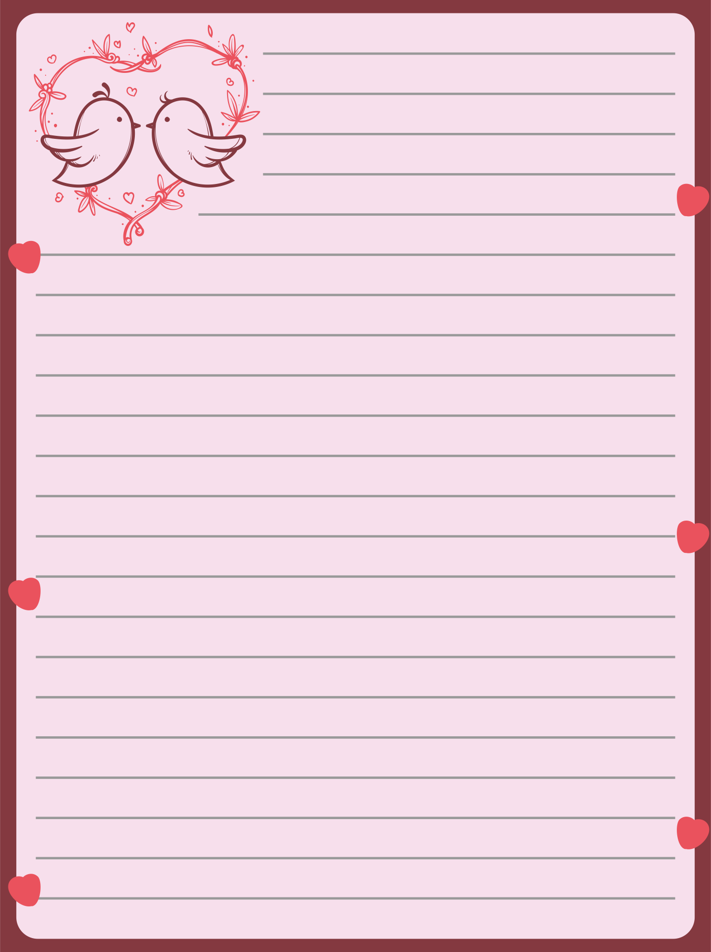 Free Printable Love Letter Stationery