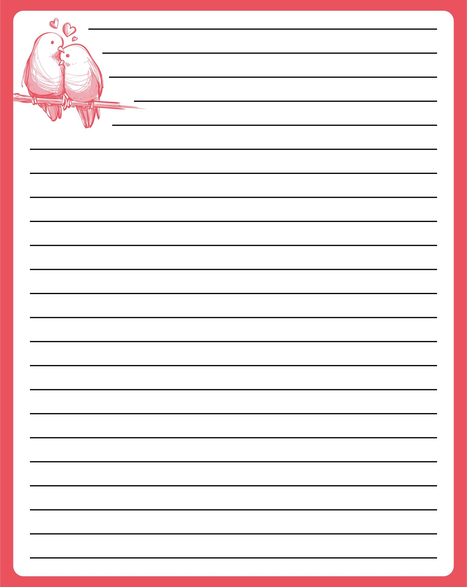Love Letter Stationery 10 Free PDF Printables Printablee