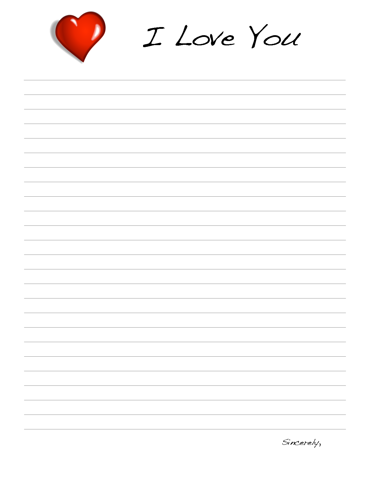 Love Letter Templates 10 Free PDF Printables Printablee