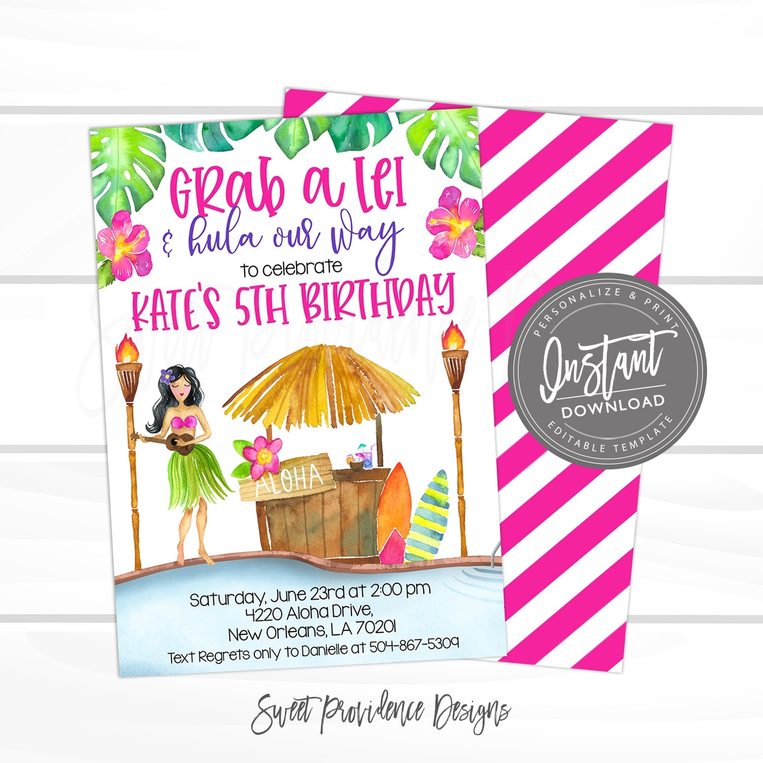 Hawaiian Party Invitations Free Printable