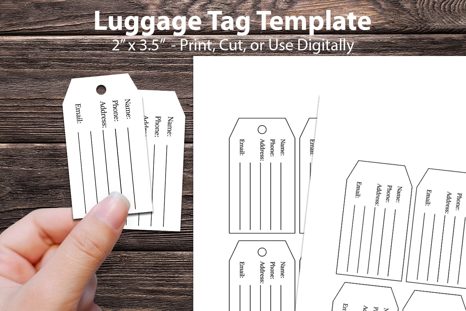 Luggage Hang Tag Template Create Your Own Luggage Tags For Travel Printable Luggage Tags Editable Luggage Tags Blank Luggage Tag Etsy