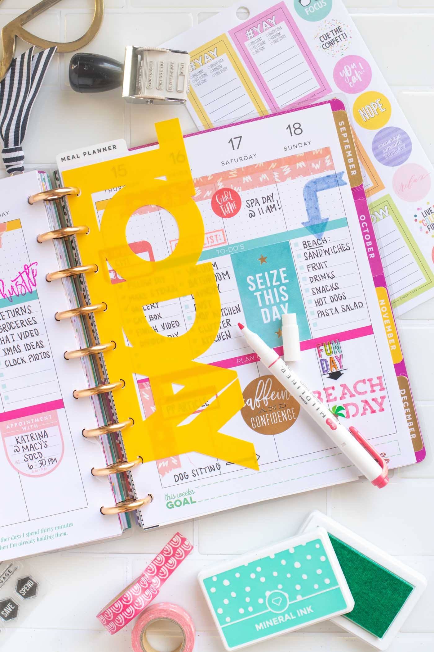 Make A DIY Happy Planner Divider From A Plastic Folder Free Template 