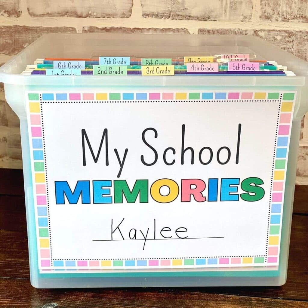 Make A School Memory Box Or Binder With Free Printables