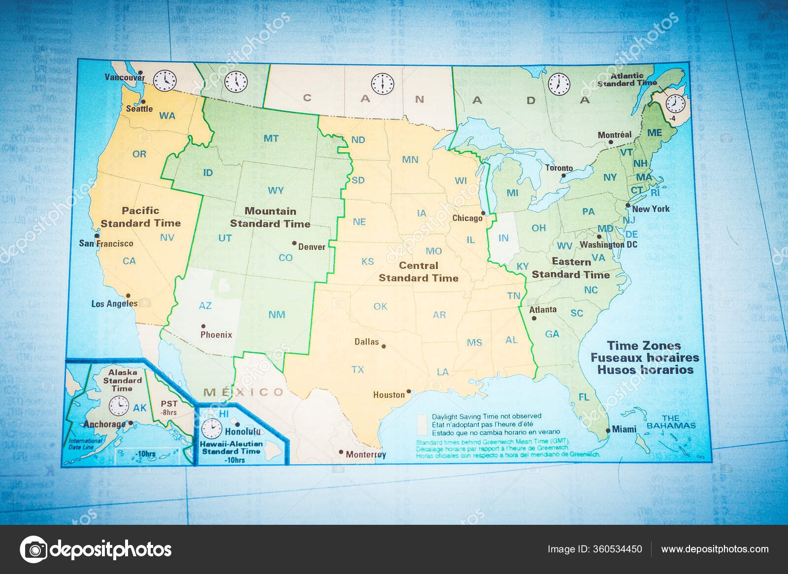 Time Zone Map Free Printable