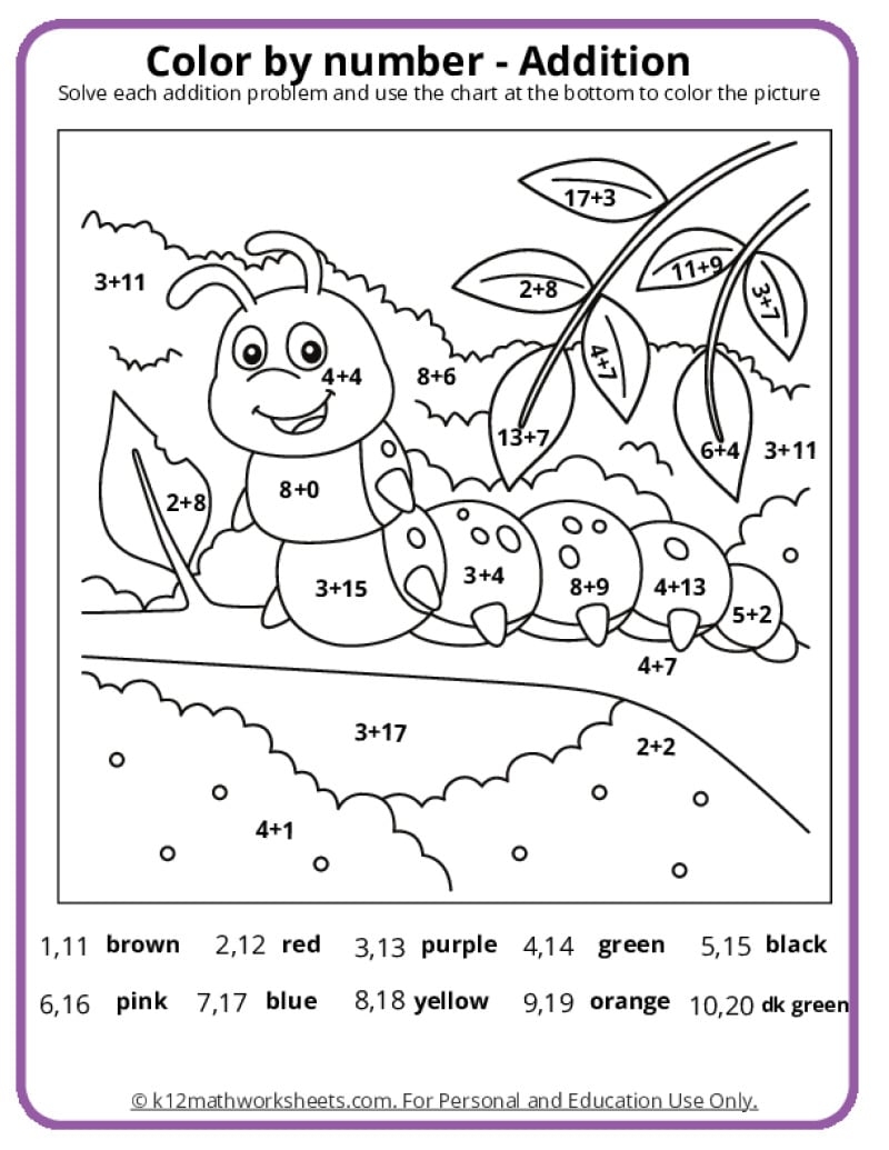 Free Printable Division Coloring Sheets