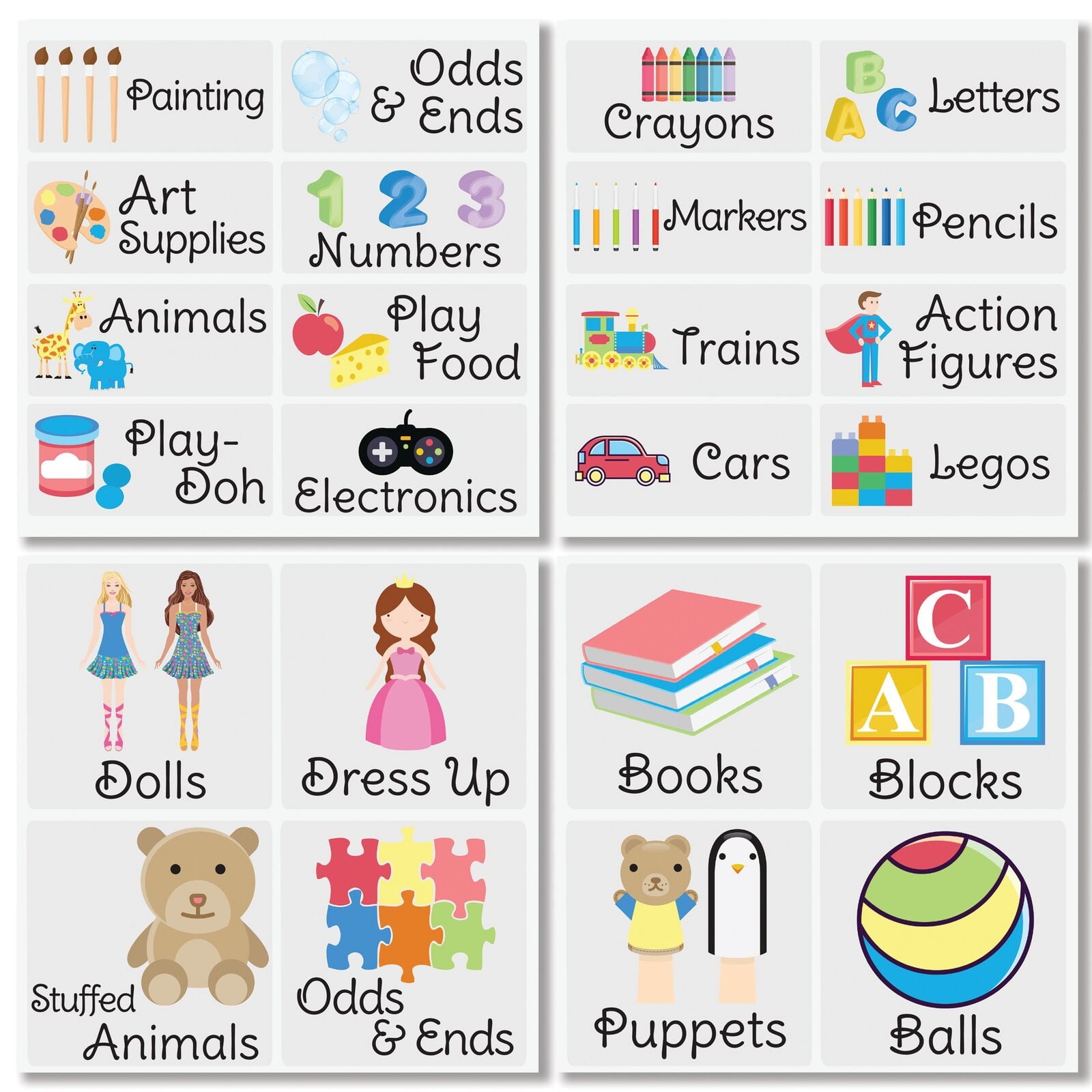 MDesign Labels For Toy Room Storage And Organizing Includes 24 Labels Black Walmart