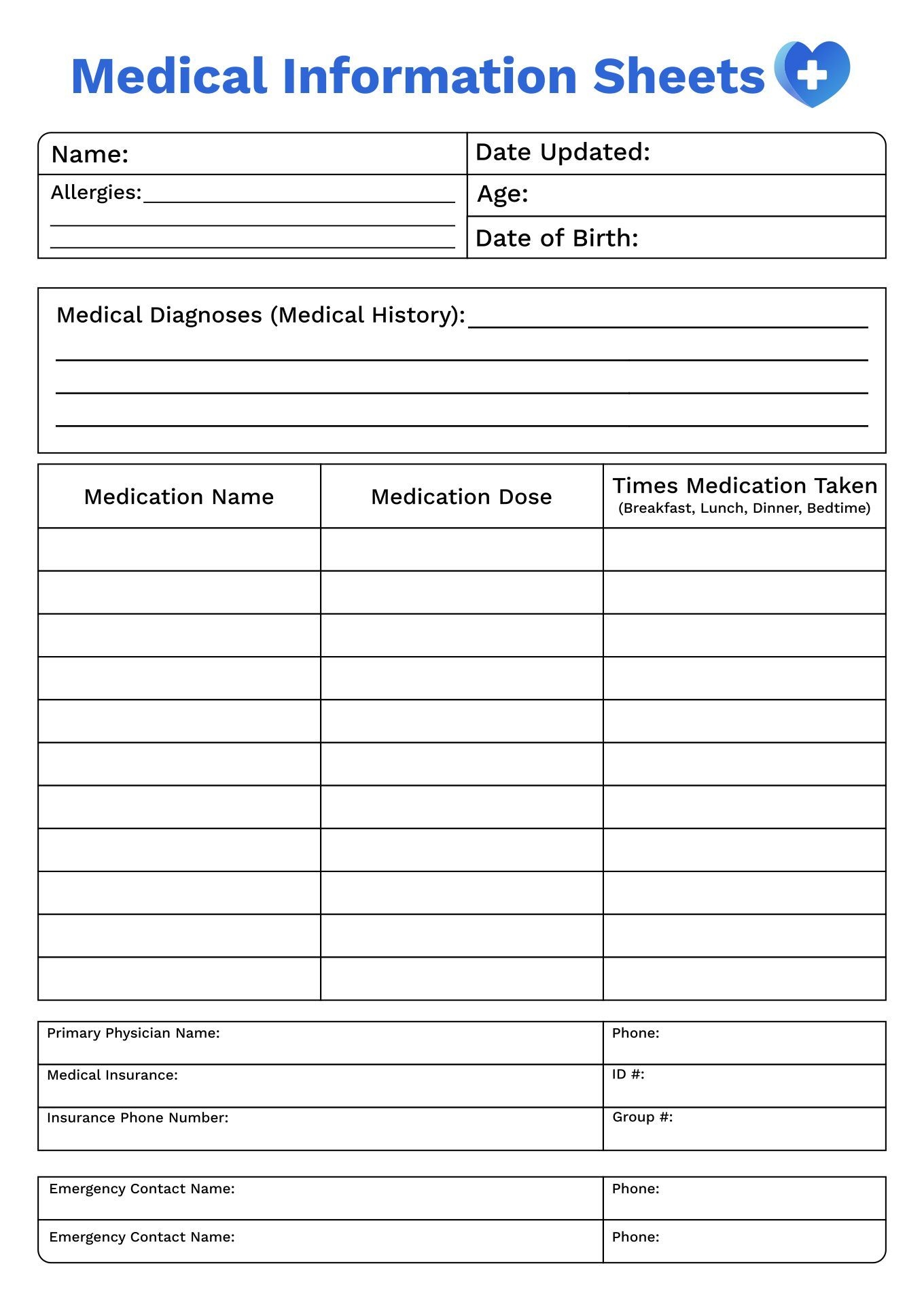 Medical Binder Forms 10 Free PDF Printables Printablee