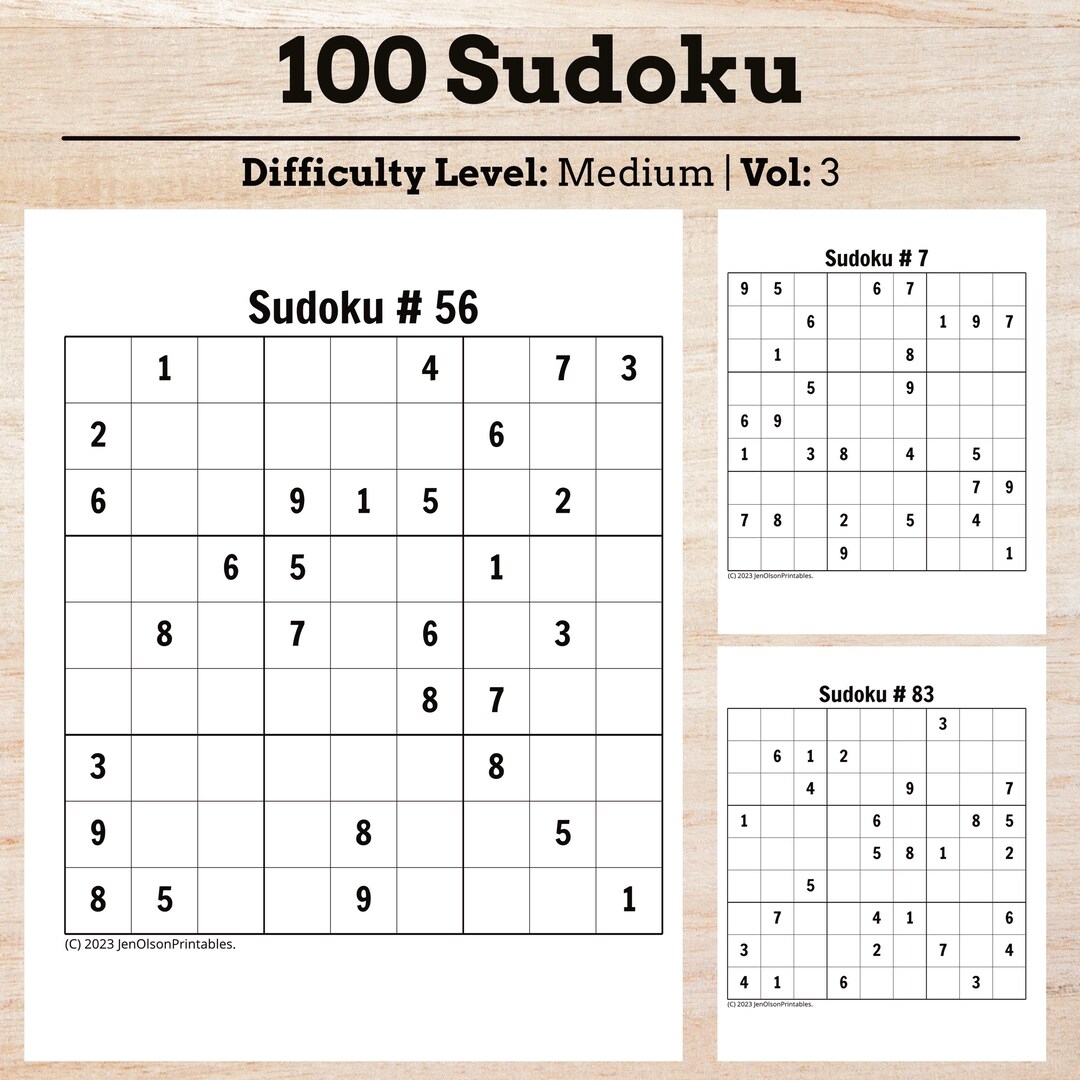Free Sudoku Printable Medium