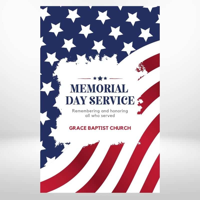 Memorial Day Church Invitation Card Order Today 