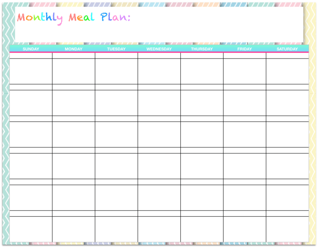 Menu Grocery Printables
