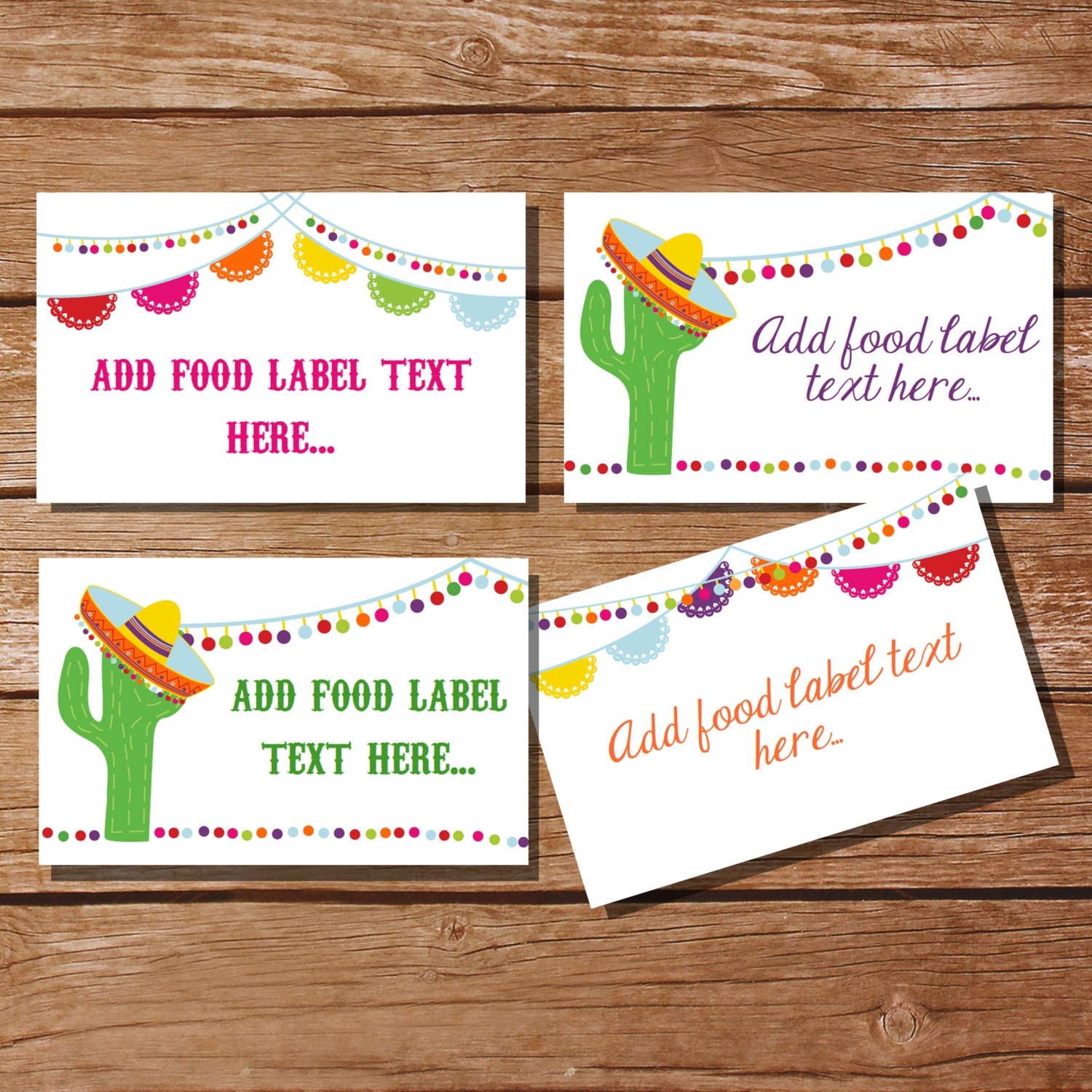 Mexican Birthday Party Fiesta Tent Cards Food Labels Buffet Cards Food Tags Labels Instant Download Edit With Adobe Reader Etsy