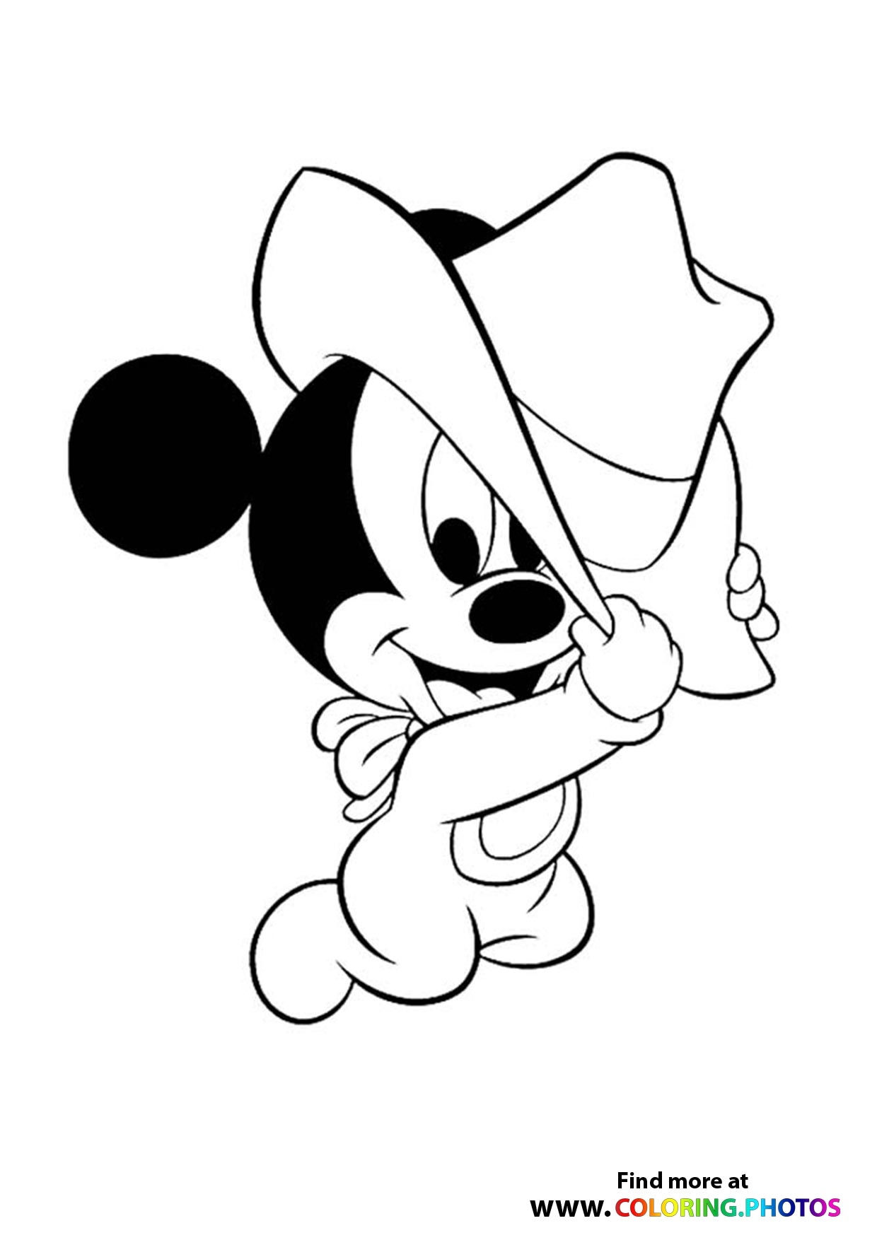 Mickey Mouse Baby Cowboy Coloring Pages For Kids