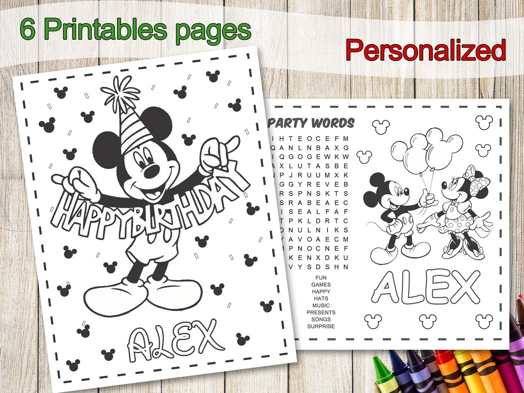 Mickey Mouse Coloring Pages Party Favors Mickey Mouse Birthday Party Favor Mickey Mouse Coloring Book Mickey Mouse Activities Etsy