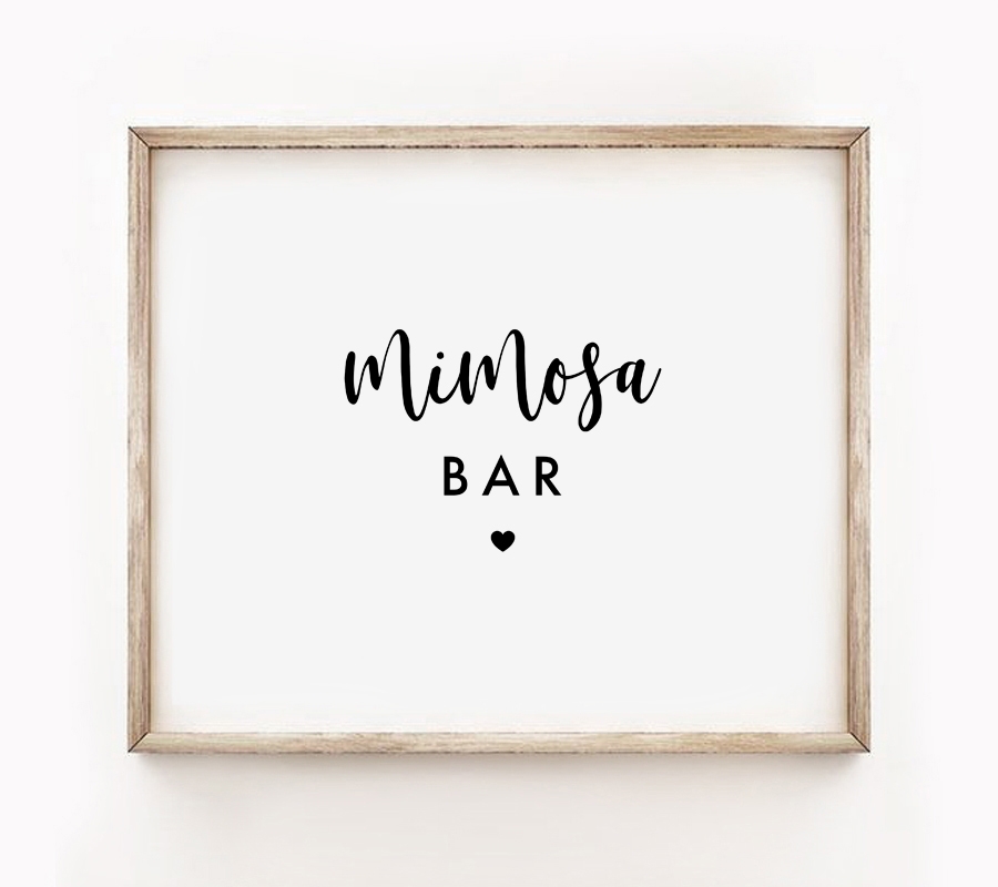 Mimosa Bar Sign Bridal Shower Wedding Black And White Instant Download Printable Printable Market