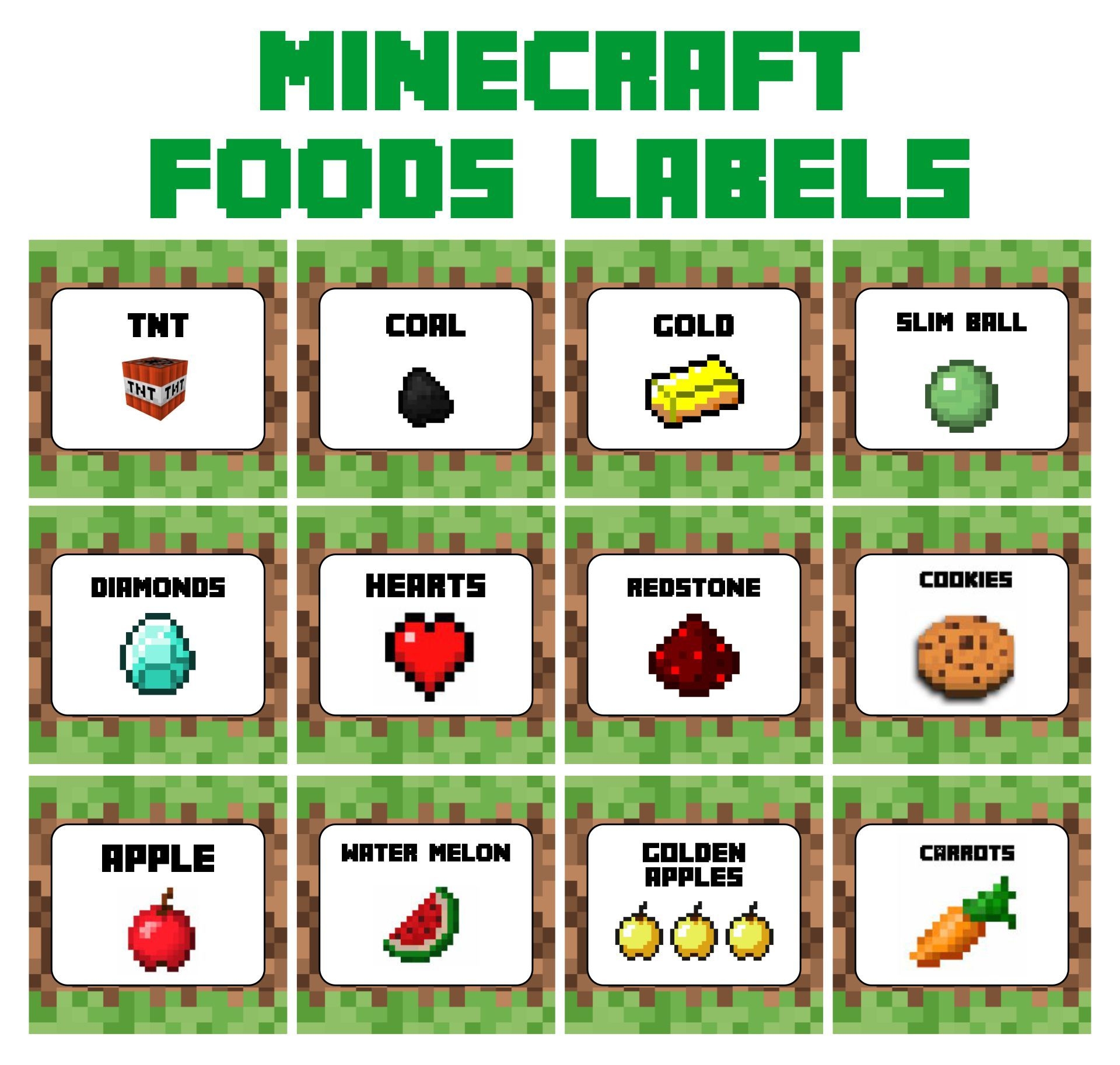 Minecraft Food Tents 10 Free PDF Printables Printablee
