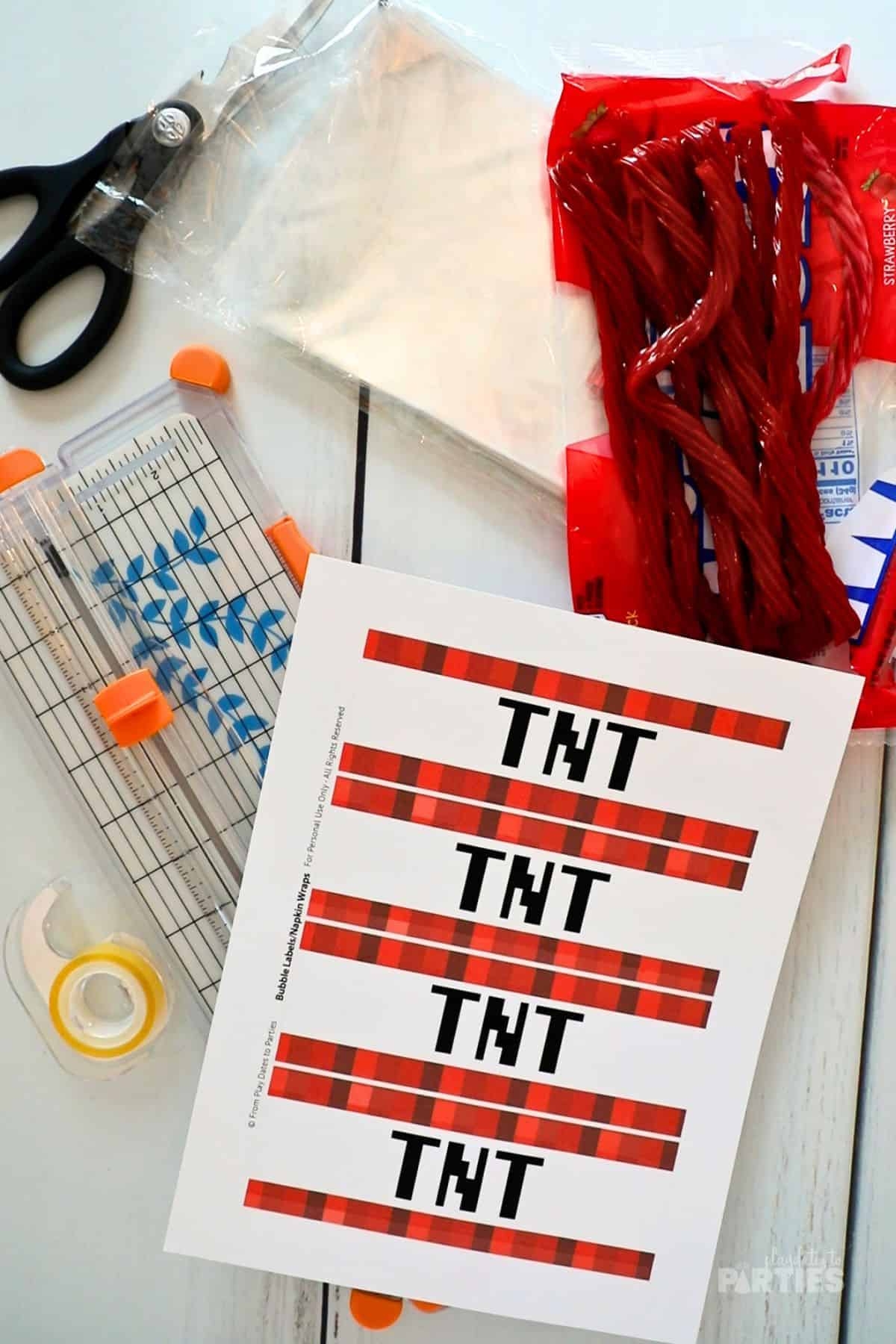 Minecraft TNT Party Treats Free Printable 