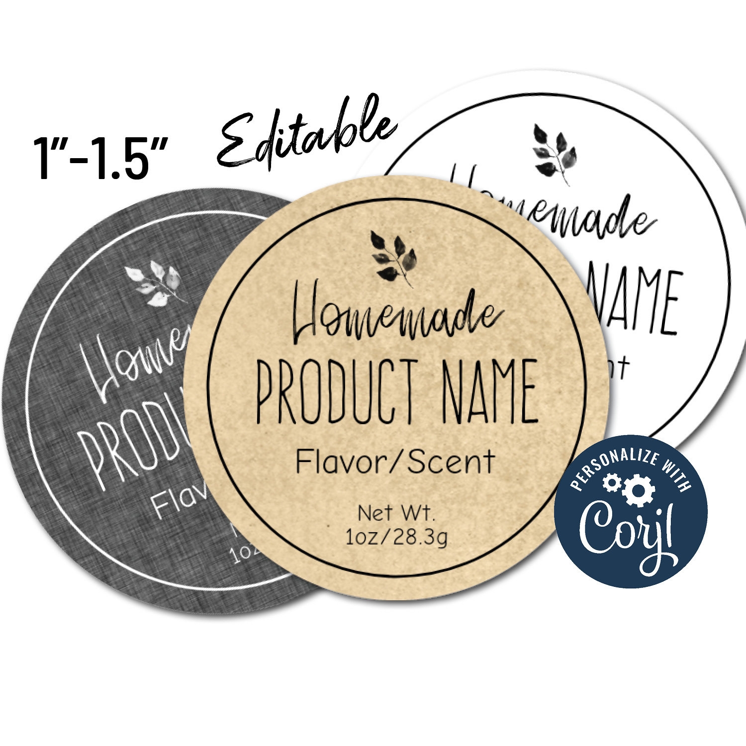 Mini 11 5 Natural Sophisticated Editable Round Labels Edit Label Template Online Download Print Labels For Small Jars Tins Sticker Etsy