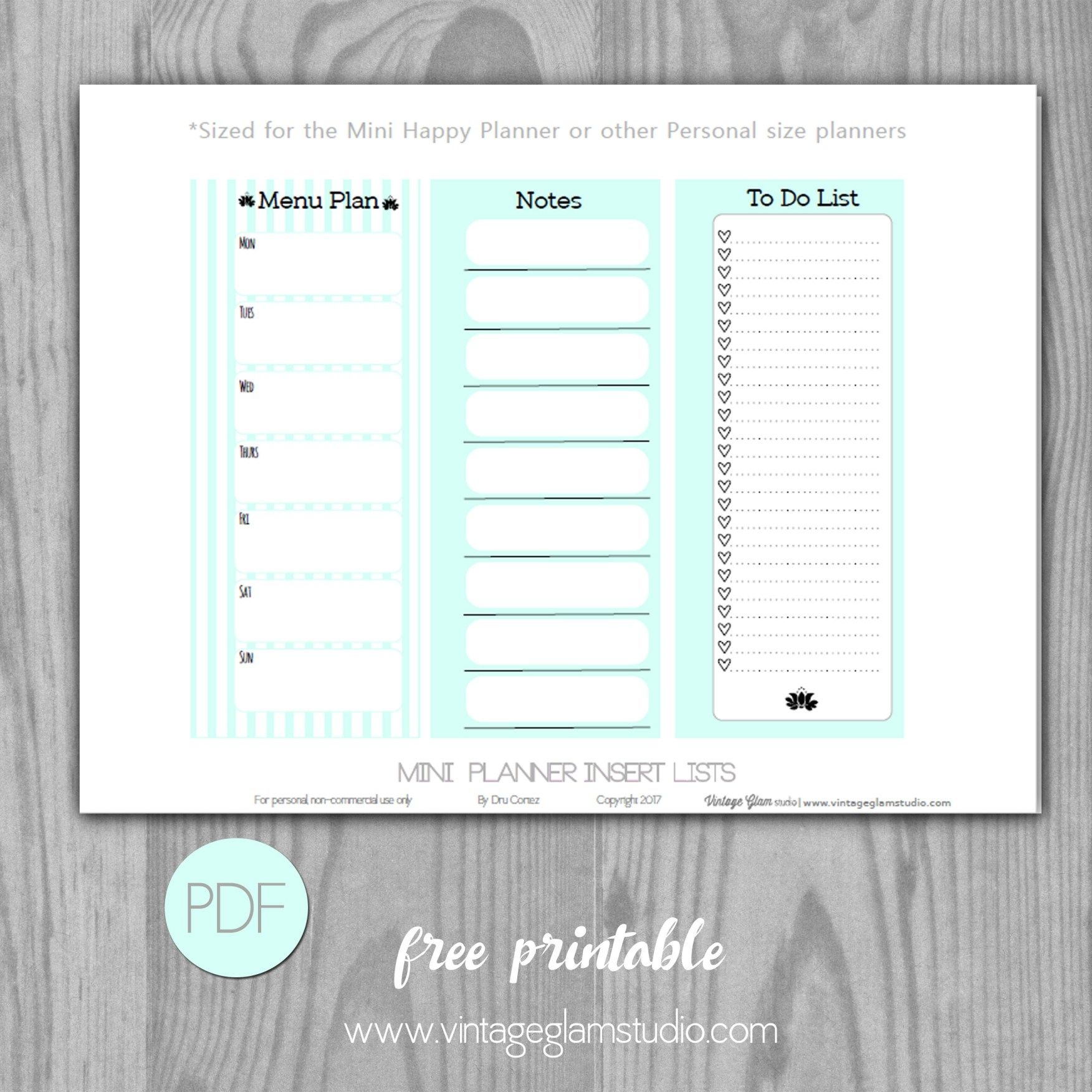 Mini Happy Planner Checklist Inserts