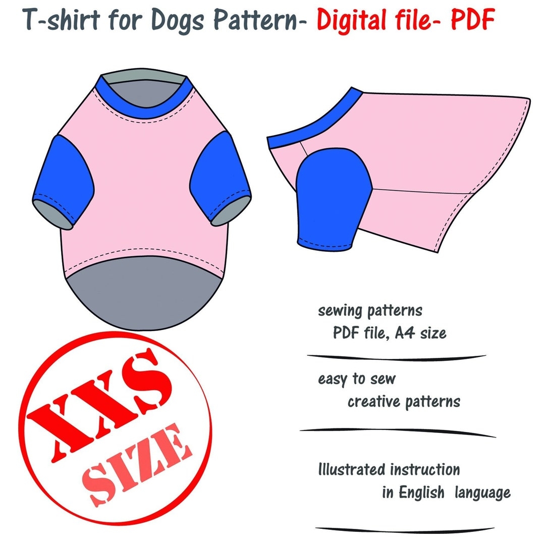 Miniature Dogs T shirt Sewing Pattern Pdf Mini Dog Clothes Pattern Dog Sweater Pattern Dog Blouse PDF Dog Top Sewing Pdf Etsy