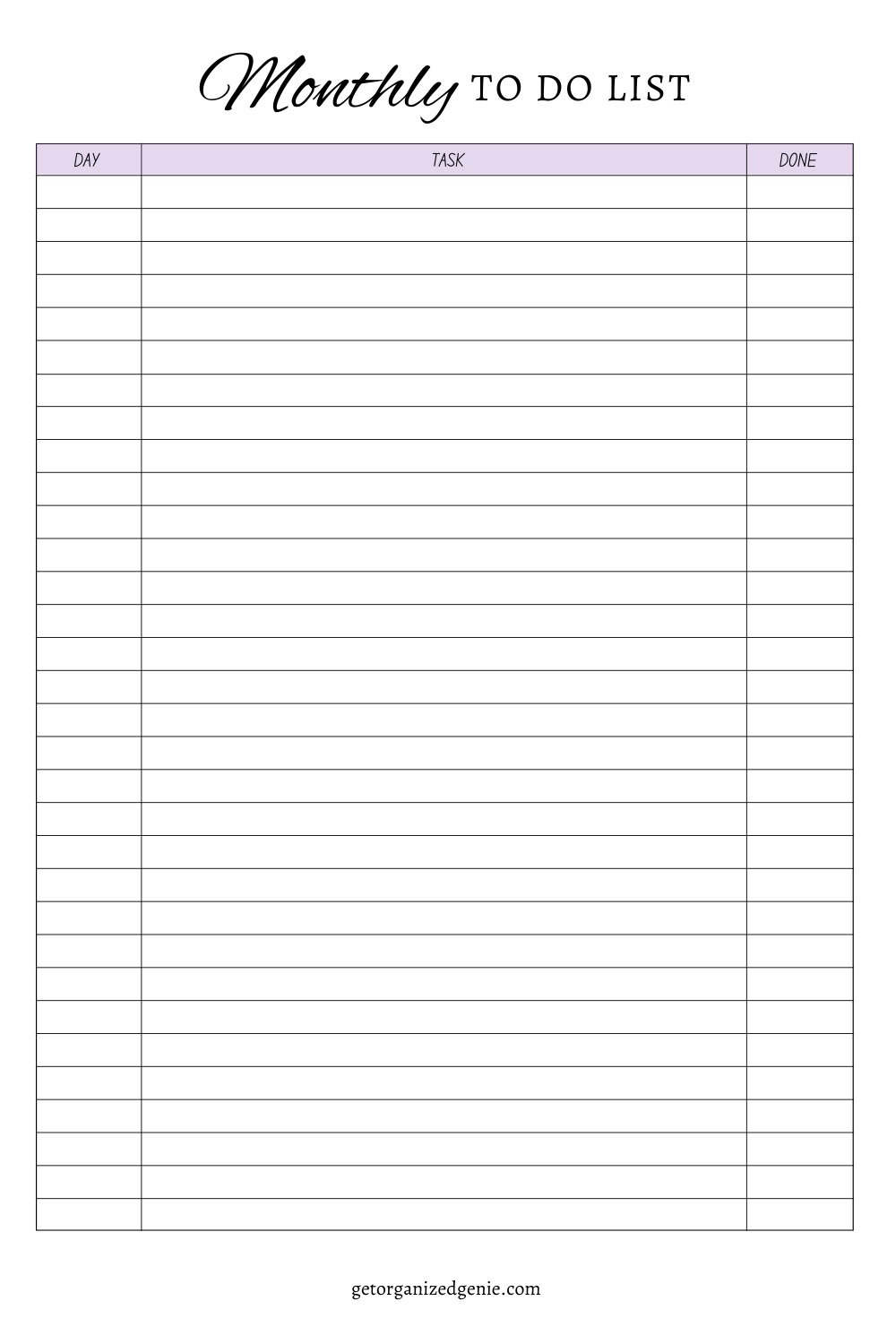 Free To Do Printables