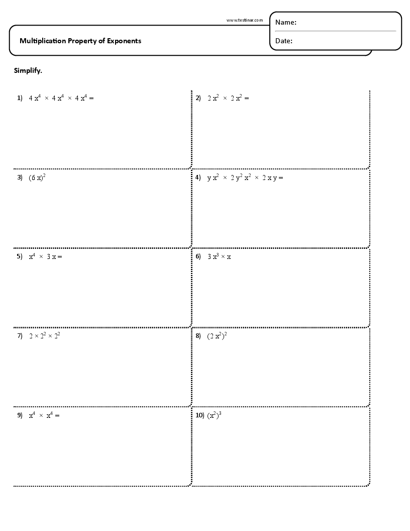 Multiplication Property Worksheets Free Printable