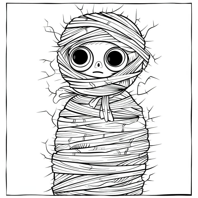 Free Printable Halloween Mummy Drawing