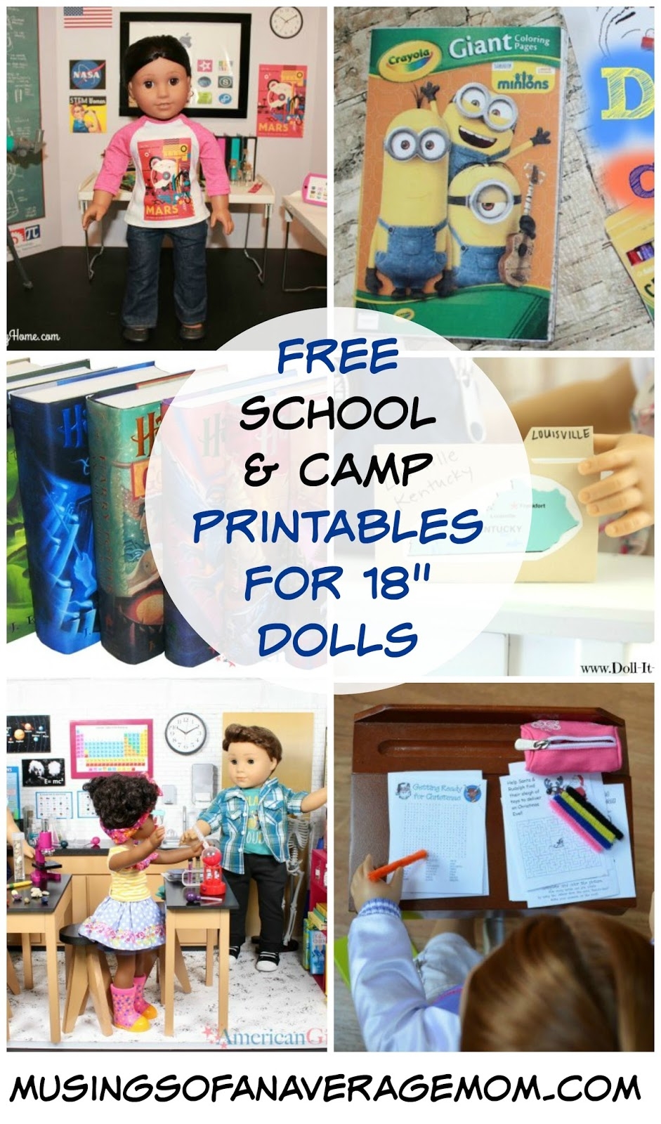 Musings Of An Average Mom Free School Camp And Vacation Printables For 18 Dolls