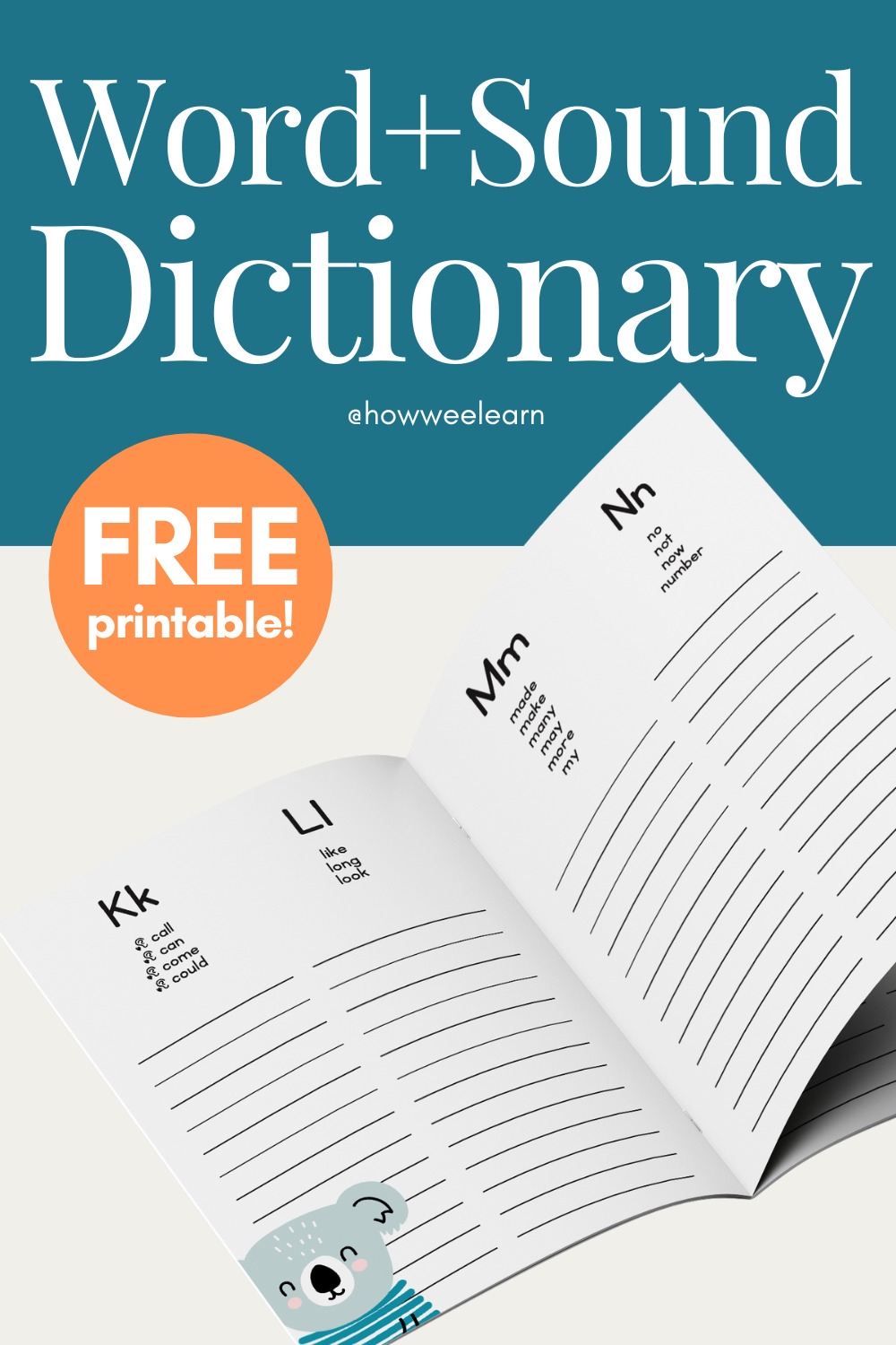 My Personal Word And SOUND Dictionary How Wee Learn