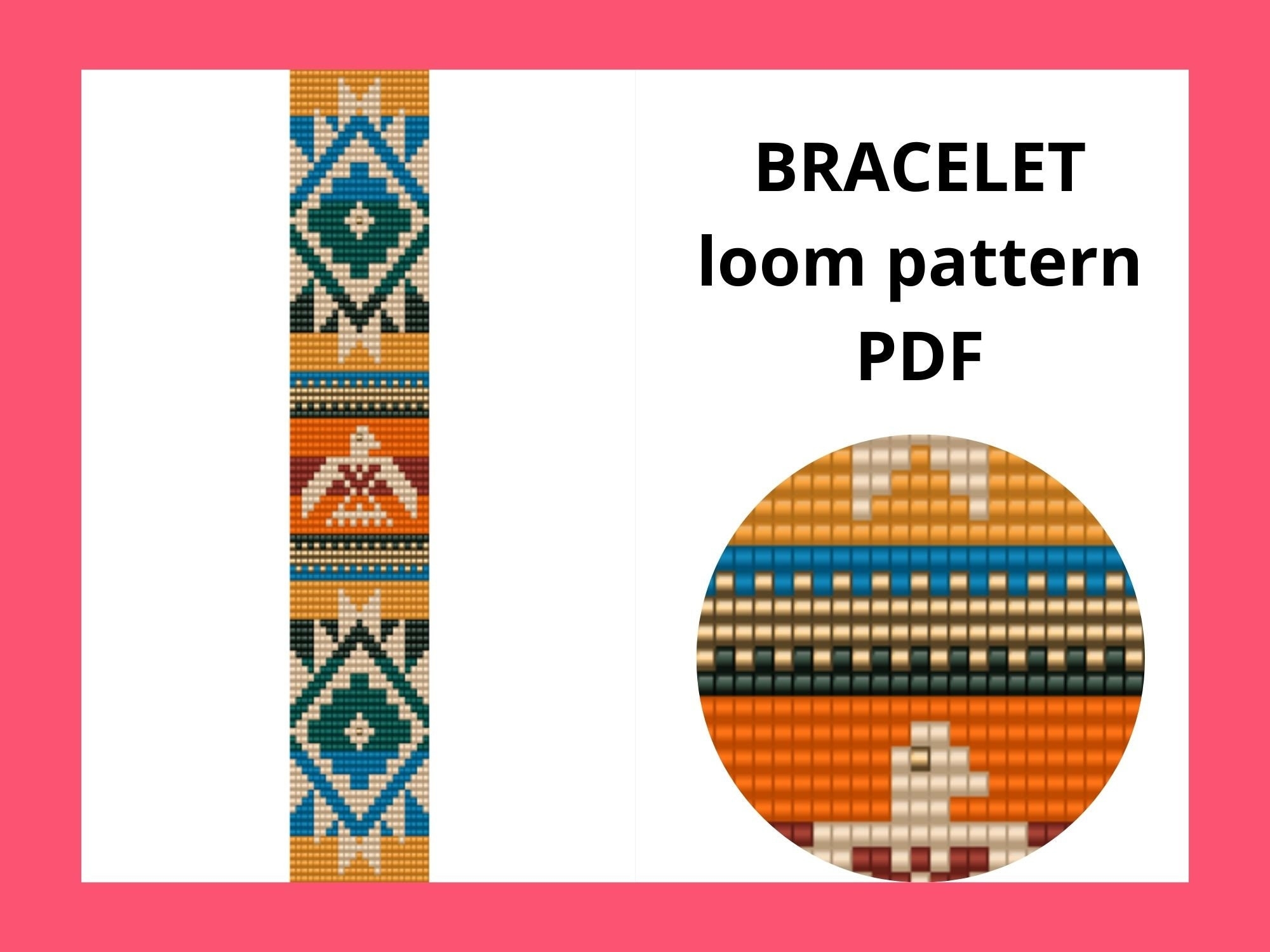 Native Style Loom Pattern Ethnic Bracelet Pattern Bead Loom Pattern Loom Bracelet Pattern Eagle Loom Pattern PDF Digital Download Etsy
