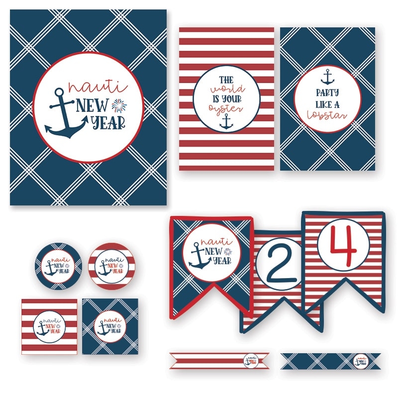 Nautical New Year s Eve Set Elva M Design Studio